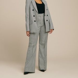 Veronica Beard Houndstooth Hibiscus Pants